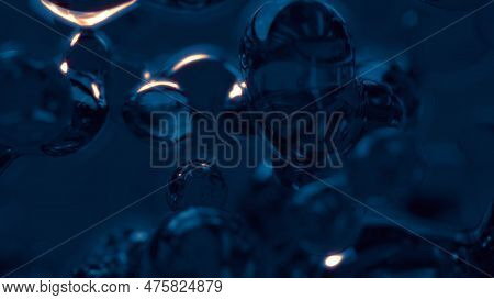 Dark Blue Phantom Transpicuous Film Metaspheres Shining In Darkness - Photo Of Nature