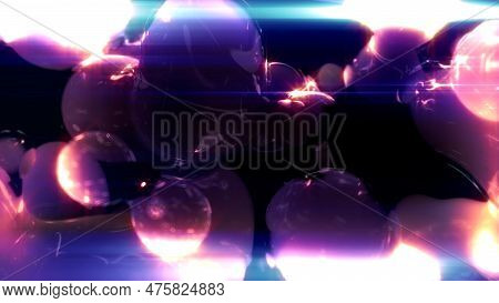 Fashion Rose Gauzy Fluid Meta Spheres With Intensive Shine - Abstract 3d Illustration
