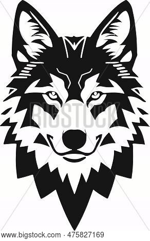 Pretty And Powerful Wolf Emblem Art Vector