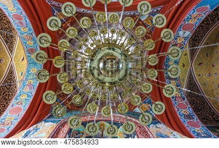 Chandelier Inside Suprasl Lavra Eastern Orthodox Christian Men's Monastery In Poland From Xvi-th Cen