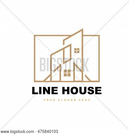 House Logo, Building Furniture Design, Construction Vector, Property Brand Icon, Real Estate, Housin