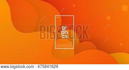 Colorful Abstract Backcground With Fluid Design. Orange 3d Geometric Pattern Concept. Eps10 Vector