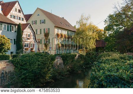 Old National German Town House In Bietigheim-bissingen, Baden-wuerttemberg, Germany, Europe. Old Tow