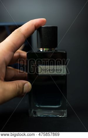 Samut Prakan, Thailand - May 5, 2023 : The Fragrance For Men By Yves Saint Laurent In 100ml Packs On