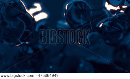 Dark Blue Phantom Limpid Crystal Meta Spheres Shining In Darkness - Photo Of Nature
