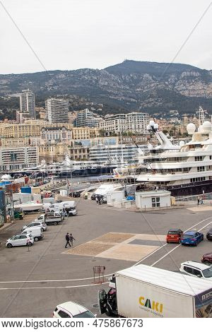 La Condamine, Monaco, April 22nd 2023:- A View Of Port Hercules, The Main Port Of Monaco, Located In