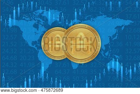 Amp Virtual Currency Image. 3d Illustrations. Amp Coin Logo