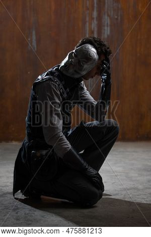 A Young Man In A Victorian-style Suit, A Retro Character. Antihero Or Tragic Character, With A Myste