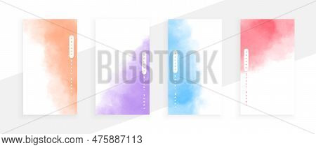 Collection Of Watercolor Splatter Texture Banner For Rollup Design Vector