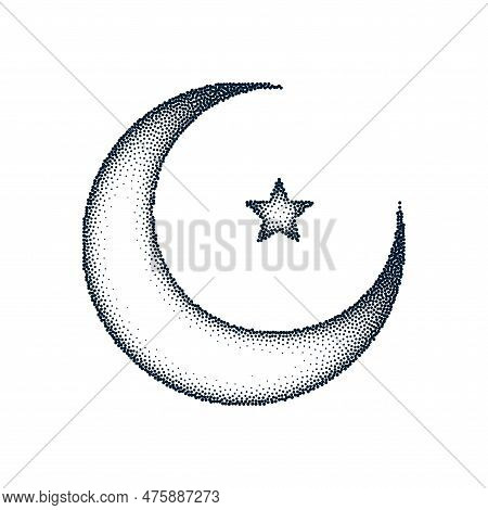 Religious Islamic Star And Crescent Sign For Belief And Hope Vector