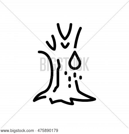 Black Line Icon For Sap Fluid Plant-fluid Vital Fluid Plant Juice Secretion Liquor Liquid