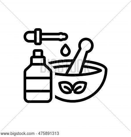 Black Line Icon For Essentials Necessary Compulsory Cosmetics Rudiments Ayurvedic Medicine Natural H