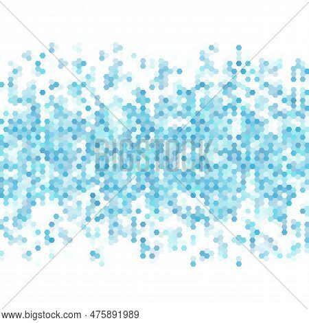 Abstract Blue Winter Cold Mosaic - Vector Circles Background With Copy Space