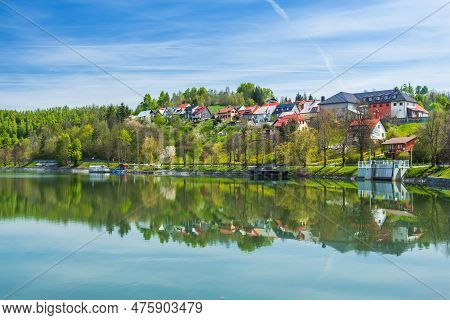 Town Of Fuzine On Lake Bajer, Gorski Kotar, Croatia