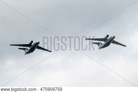 July 31, 2022, St. Petersburg, Russia. Antonov An-72 Military Transport Aircraft At The Main Naval P