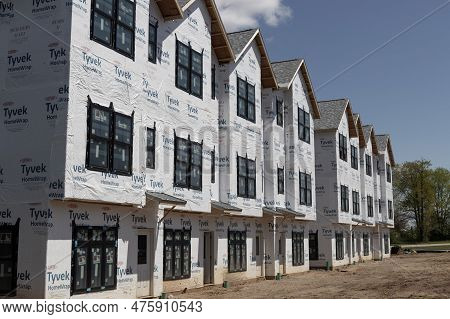Warsaw - Circa May 2023: Construction Of New Multi-dwelling Units. Mdu Housing Provides High Density