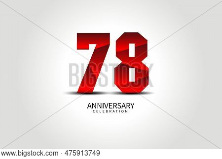 78 Year Anniversary Celebration Logo Red Vector, 78 Number Design, 78th Birthday Logo, Logotype Numb