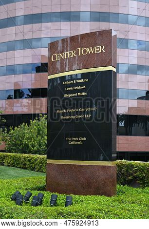 Costa Mesa, California - 5 May 2023: Center Tower, A 21 Story Office Building Adjacent To Segerstrom