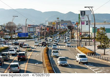 Fuji, Shizuoka, Japan - January 10, 2016: Aoba Dori Avenue In The Afternoon Of Coming Of Age Day Cel