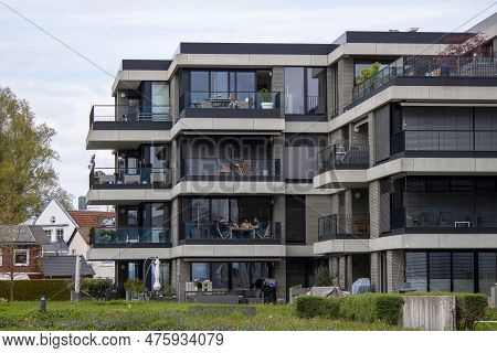 Kressbronn, Germany - April 30, 2023: Modern Buildings On The Street Of Kressbronn Am Bodensee