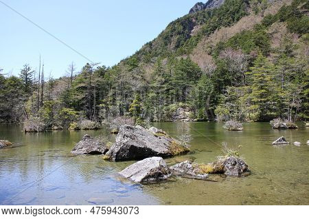 Myojin-ike Pond In Kamikochi, Nagano Prefecture, Japan