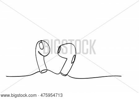 Vector Tws, Wireless Earphone, Single One Or Continuous Line.