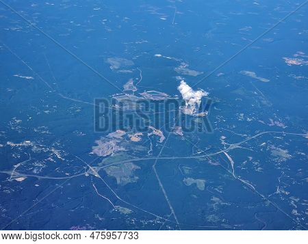 High Altitude Aerial View Of James H. Miller, Jr. Electric Generating Plant Near Birmingham, Alabama