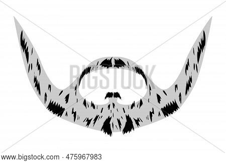 Patchy Beard Style Men Illustration Facial Hair Mustache. Vector Black Male Fashion Template Flat Ba