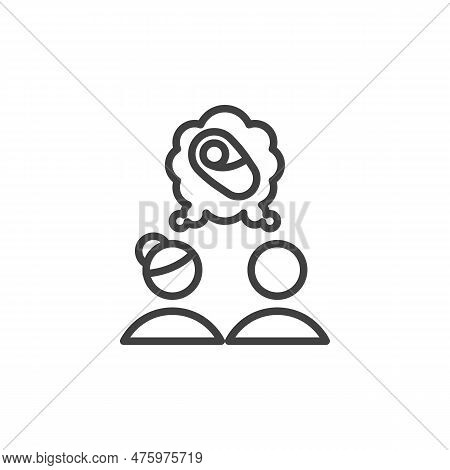 Childlessness Line Icon. Pregnancy Planning Linear Style Sign For Mobile Concept And Web Design. Cou