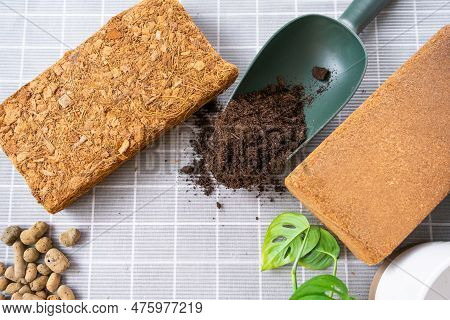 Ingredients For Transplanting Domestic Plants, Soil Composition, Drainage, Coconut Briquette And Coc