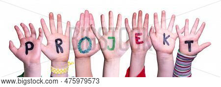 Children Hands Building Projekt Means Project, Isolated Background