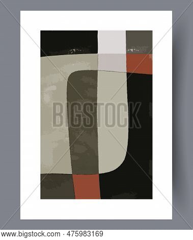 Scandinavian Abstract Vector Print. Minimalistic Abstract Wall Art Background For Print. Scandinavia