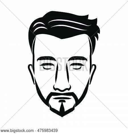 Line Art Drawing Of Vintage Male Face. Good Use For Symbol, Icon, Avatar, Tattoo, T Shirt Design, Lo
