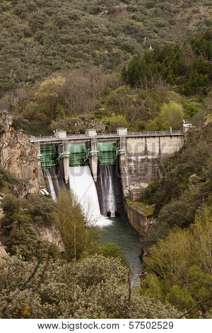 Montearenas Dam In Ponferrada, El Bierzo, Spain.