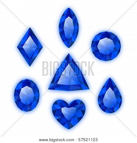 Set of gems isolated on white
