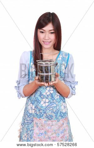 Female Chef With Tiffin