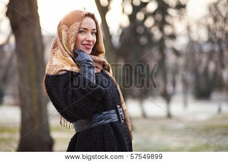 Business woman wearing headscarf