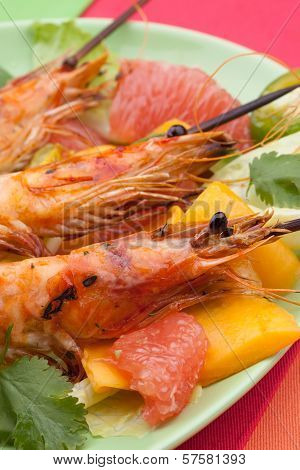 Whole Grilled Scampi With Citrus Salad