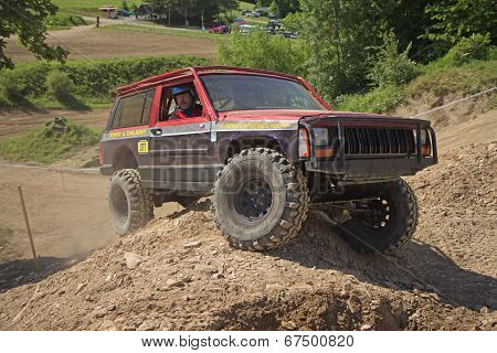Off Road Car On The Top Of The Hill