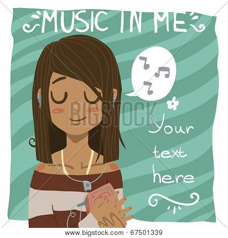 Music in me postcard.