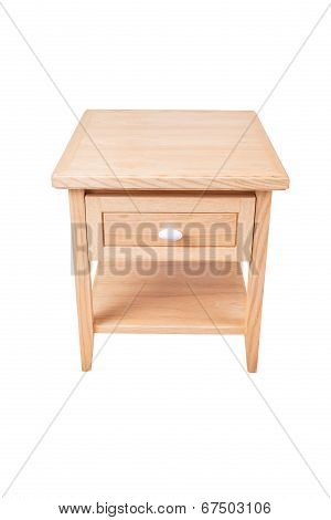 Wooden Drawer Isolated On White Background, Top View