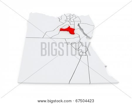 Map of Beni Suef. Egypt. 3d
