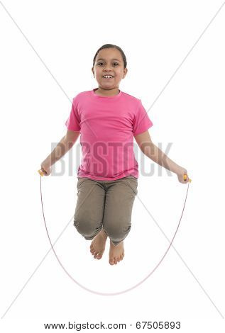 Young Girl Performing Rope Skipping