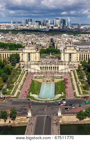 View Of Paris - River Seine, The Palais De Chaillot, La Defense From Eiffel Tower