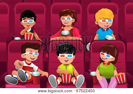 Happy Kids Going To A Movie