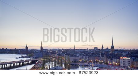 STOCKHOLM, SWEDEN - MAY 17, 2014: A View of Stockholm city, as seen from the Slussen Katarinahissen