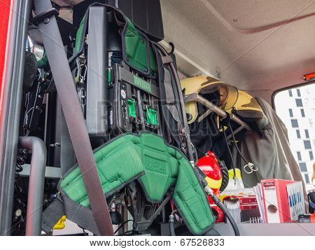 Interior Of A Modern Dutch Fire Truck