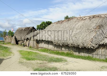 Panama, Traditional House Of Residents Of The San Blas Archipelago