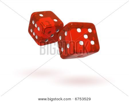 Gördülési piros áttetsző kocka