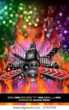 Fondo de evento de discoteca urbana para volantes